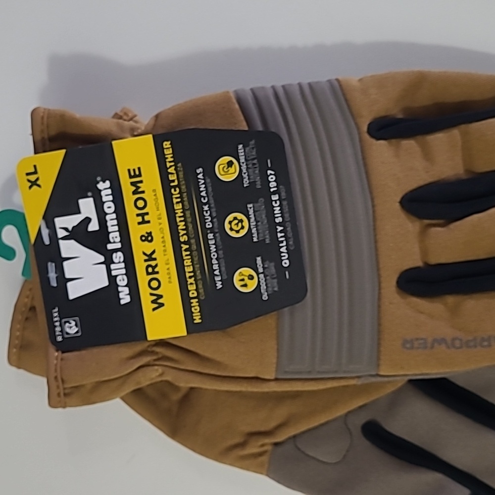 Wells Lamont Men's Wearpower Synthetic Hybrid Duck Canvas Work Gloves, XL - Picture 2 of 5